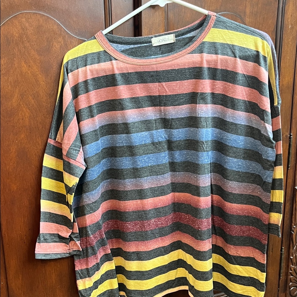 Striped Long Sleeve Top - Multicolor